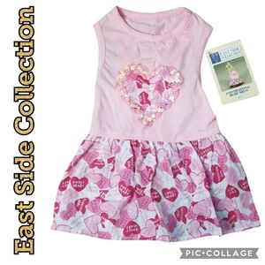 DOG Dress EAST SIDE COLLECTION Furbaby Pink Sequin Heart NWT's Sz Small